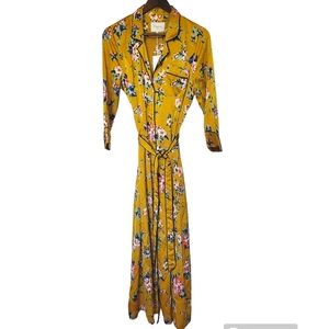 FRNCH Paris Floral Button-up Robe Long Sleeve Maxi Dress